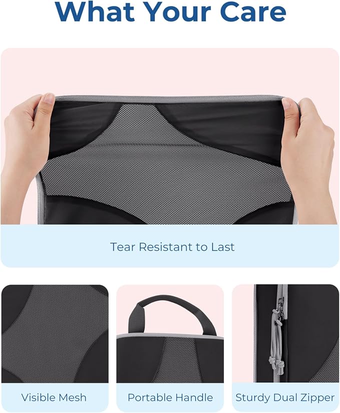 Bagsmart Compression Packing Cubes, Travel Bag Cruise Ship Essentials | Lightweight, Compressible Suitcase Organizer Set fit Standard Carry-On & Checked Luggage, 6 Set, 14 Set Washable Packing Bags