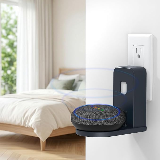 PlusAcc Wall Mount for Dot Max & Nest Mini, No Drilling Needed, Graphite