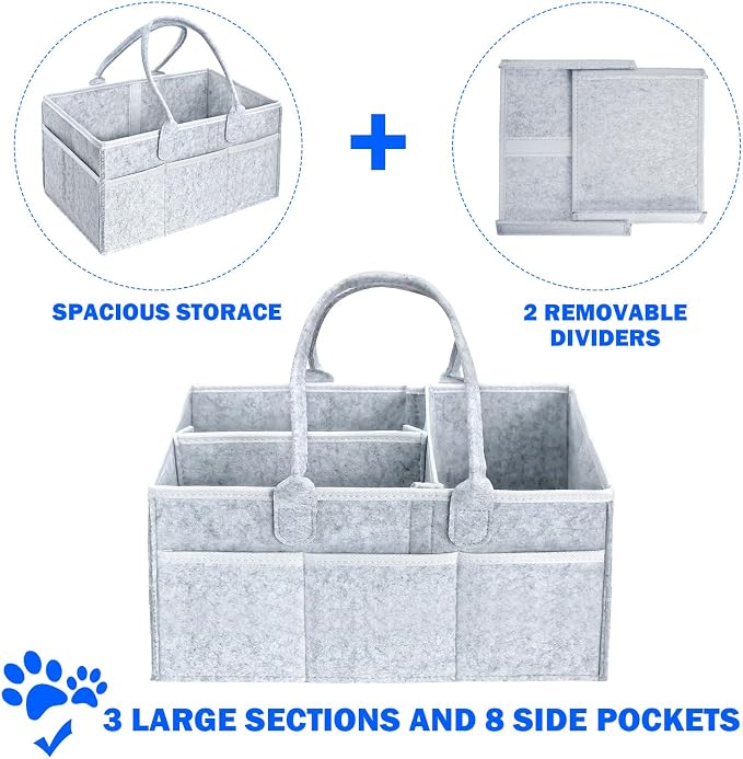 Klawdsky Pet Grooming Tote Bag, Dog Storage Organizer for Grooming Supplies Multiple Pockets, Lightweight and Durable Design (Bag Only)