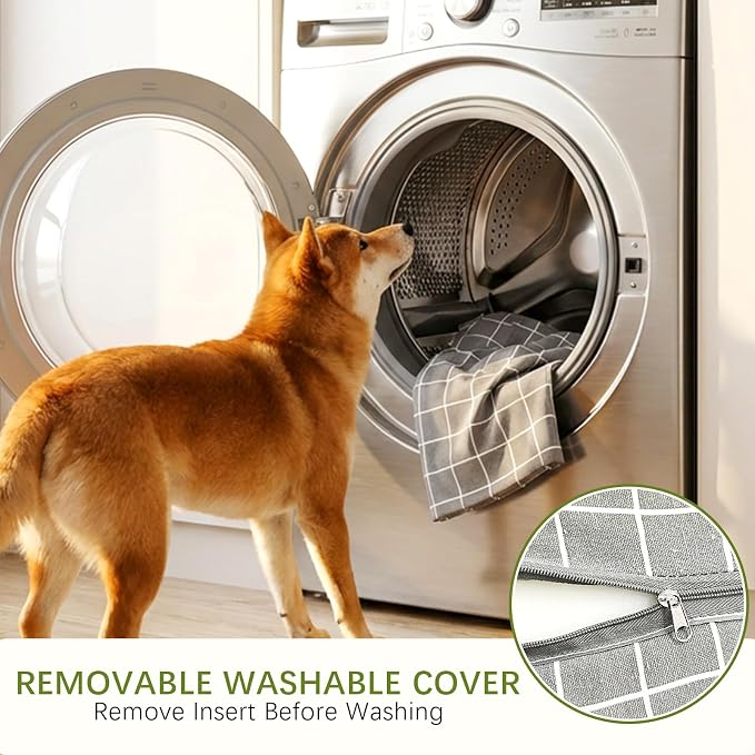 17 in Dog Bed Mat, Foam-Filled Crate Mat with Removable Cover | Breathable pet pad with removable cover for crate training, couch lounging, and travel; comfortable foam-filled design