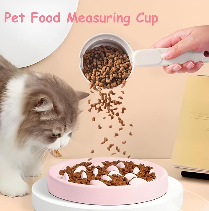 Joyinjojo Dog Food Scoop 1 Cup 1/2 Cup - Melamine Dog Food Measuring Cup, Pet Food Scoop for Dog Cat...Comfortable Long Handle for Easy to Scoop Food, White 1 Cup