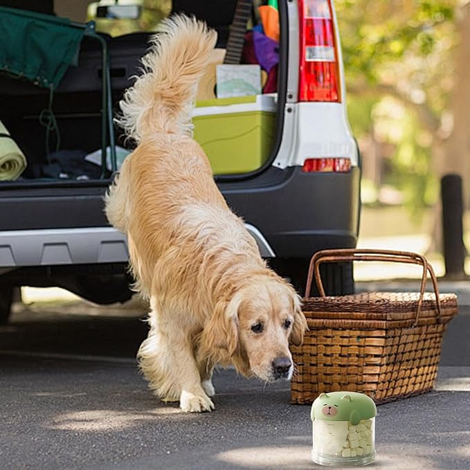 Airtight Dog Treat Container with Lid – Pet Snack Storage Jar for Countertop, 𝙈𝙤𝙞𝙨𝙩𝙪𝙧𝙚-Proof Treat Bin for Dogs & Cats, Ideal for Kitchen or Pantry Use (Green, Mini)