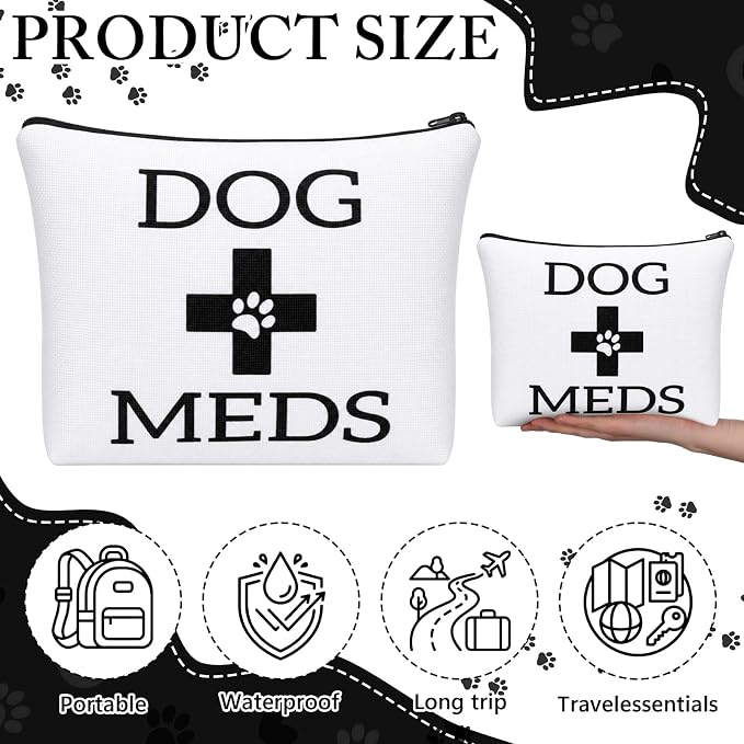 Aliceset 6 Pack Dog Medicine Bag Vet Tech Travel Gifts Backpacks | First Aid Kit Essential Organizer Storage, Pet Emergency Supply Med Pouch with Zipper, for Dog Pet Mom Lover Travel Gift