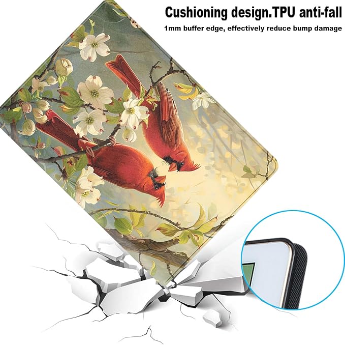 for Samsung Galaxy Tab S10 FE/ S9 FE 5G 10.9 Inch/Galaxy Tab S9 11 Inch 2023 Tablet Protective Cover with Adjustable Stand and Magnetic Auto Wake/Sleep,Cardinal Flower