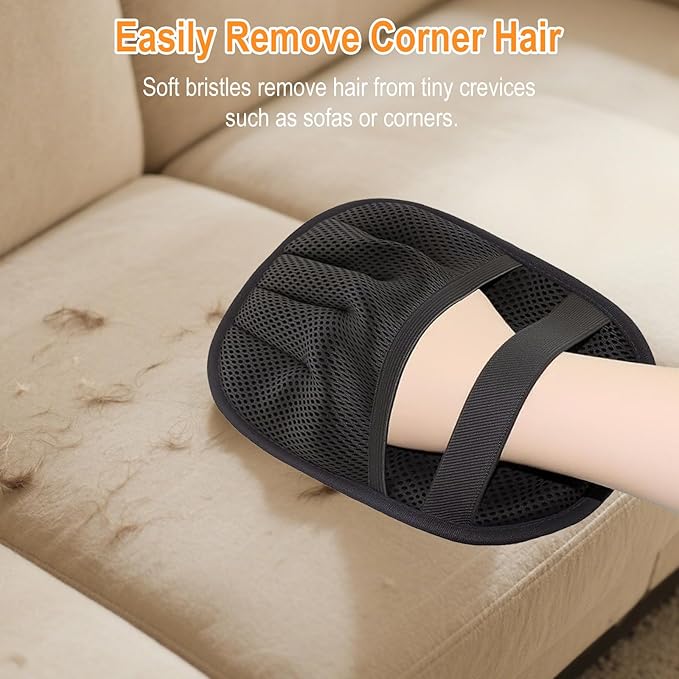 Pet Hair Removal Glove,Five Finger Reusable Cat Dog Hair Remover Electrostatic Gloves,Double Sided Grooming Mitt for Couch, Bed, Furniture, Carpet, Curtain, Clothes 2Pcs