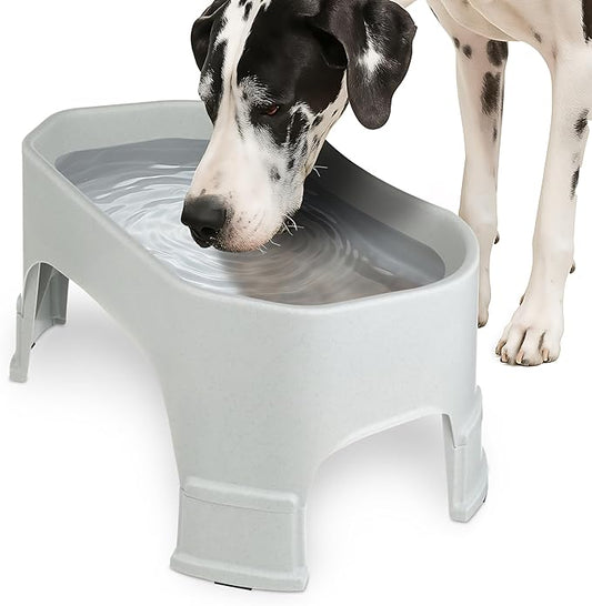 Neater Pet Brands Extra Large Water Bowl for Dogs, Elevated Outdoor Dog Water Bowl (2.25 Gallon XL Capacity), Big Trough Style Food Dish for Indoors or Outside, No Spill Large Dog Bowls, Vanilla Bean
