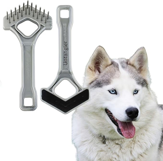 Mini-Rake V-Shaped with Double-Row Rotating Teeth (Silver with Blacktop)