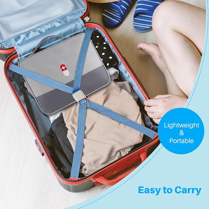 First Aid Bag Empty Medicine Bag Portable Medical Supplies Organizer Bag for Home Traveling Outdoor Hiking Camping Backpacking Cycling (Gray)