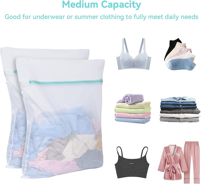 OTraki Mesh Laundry Bag for Delicates 20x24 inch Mesh Wash Bag for Washing Machine Zippered Net Laundry Bag for Bra Underwear College Dorm Home Don't Drying, Melting 140-176℉ White | Zippered Net Laundry Bag for Washing Machine Wash Bag for Bra Underwe...
