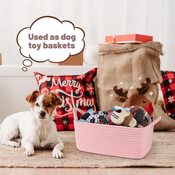 OIASKET Gift Basket Empty with Handle, Small Woven Baskets for Gifts Empty | 13.6"x10"x5.9", Baby Shower Toy Storage Baskets, Dog Toy Storage for Organizing, with Gift Bag Ribbon Tissue Paper