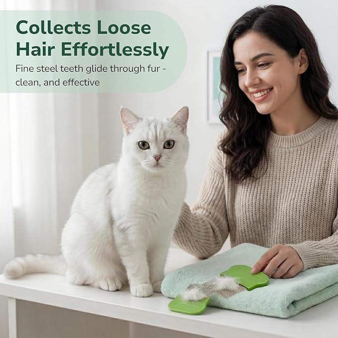 Pets&Goods Tear Stain & Flea Remover Comb Set for Dogs & Cats – Stainless Steel Eye Grooming Tool for Stains, Crust & Mucus – Gentle, Safe, Reusable – Pack of 2 (Green)