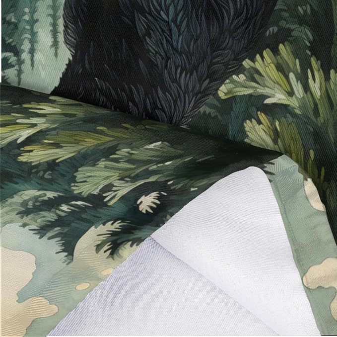 Forest Bear Plastic Bag Holder Green Tree Grocery Bag Storage Dispenser Washable Hanging Shopping Bags Carrier Reusable Wall Mount Trash Bag Organizer for Kitchen Pantry