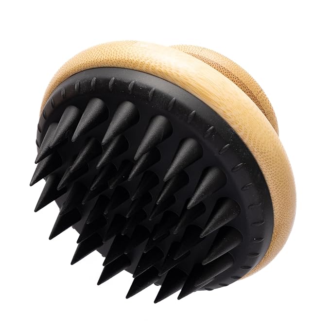 Doggy Style Bamboo Bath Scrubber with Soft Silicone Bristles, Large Size, Pet Scrubber for Shedding, Bathing & Massaging, Eco-Friendly, Large Dog Grooming Brush