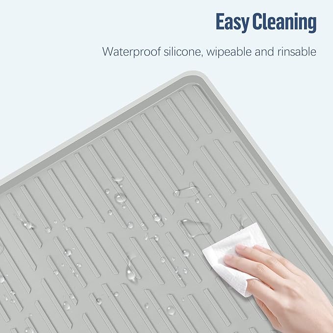Pee Pad Holder for Dogs 40"x 28" Extra Large Silicone Puppy Pee Pad Tray | Potty Pad Holder with Raised Edge, Leak-Proof, No Spill Pet Training Pads Mat for Floor Protection, No Pee Pads