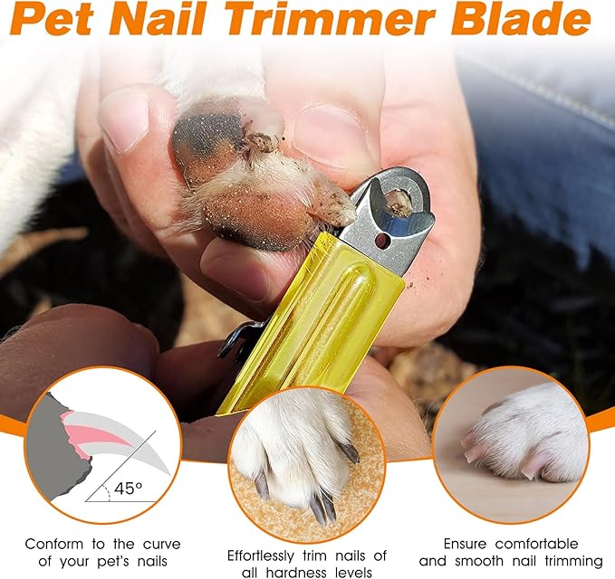 Pet Nail Trimmer Blades for Resco Guillotine Nail Trimmers Dog Nail Clipper Replacement Blades -6 Pack