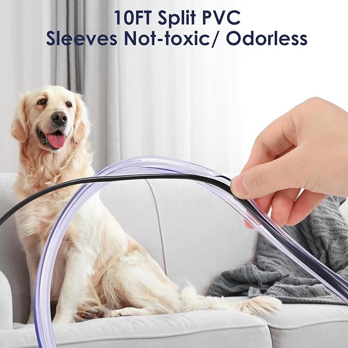Dog and Cat Cord Protector from Pets No-Chew Solution, Cord, Cable Cover