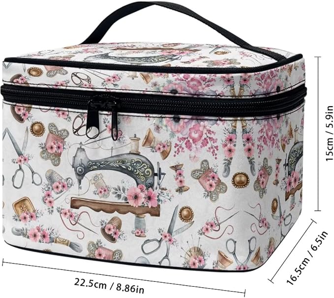 Cute Floral Travel Makeup Bag Womens Cosmetic Bag Lightweight Make Up Organizer Case,Large Wide-open Pouch for Women, Toiletries Accessories Brushes