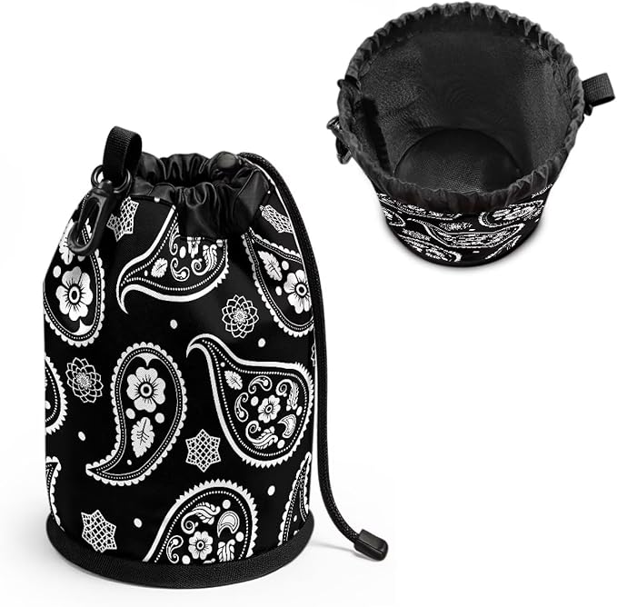 Paisley Pattern Clothespin Storage Bag, Drawstring Laundry Peg Organizer Pouch with Hanging Grommet, Portable Clips Holder for Drying Rack, Camping, RV & Dorm Use