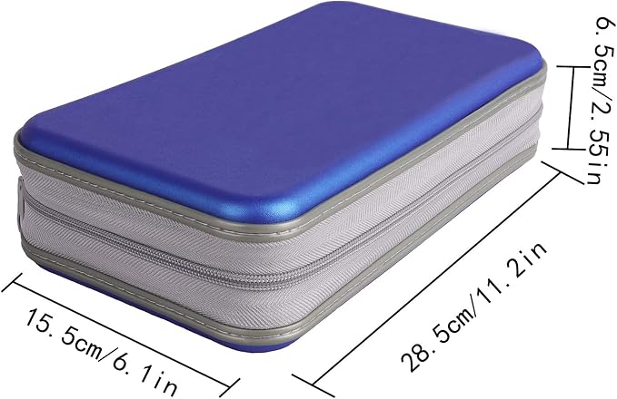 UENTIP CD Case,96 Capacity Hard Plastic DVD Case Holder for Car Home Travel | CD DVD Storage,Zipper Closure,Scratch-Resistant Sleeves,Stay Away Dust and Damp,Storage Music Video Gaming Discs Blu-ray