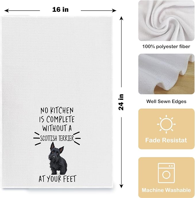 Scottish Terrier Gifts Kitchen Towels, Scotty Dog Gifts for Women, 16x24 Inch