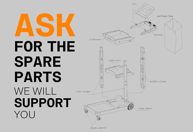 Commercial Janitorial Cart | 3 Shelves | 25 Gallon Vinyl Bag | Adjustable Shelf | 500 LBS Capacity