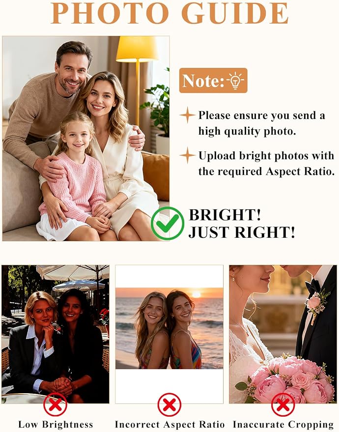 Custom4U Custom Photo Refrigerator Magnet, Square Magnets Picture Decor | 1.3mm Magnetic Backing, Dishwasher & Student Metal Locker Use, Square Photo Memento, 2.95 & 3.74 in