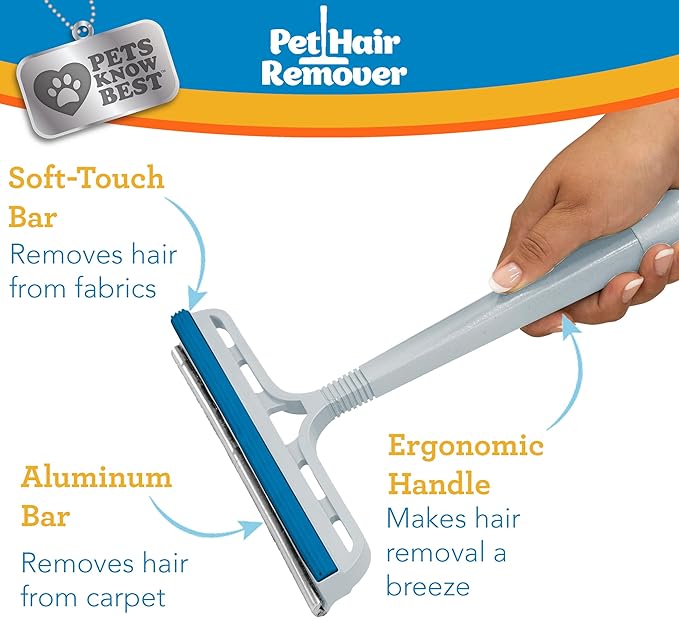 Pets Know Best Pet Hair Remover Cleaning Tool | Dual-Sided Multi-Purpose Carpet Scraper and Rug Rake for Fur Removal in Homes, Car Interiors & on Fabrics, Dogs, Cats, Pets & Animals | As Seen on TV