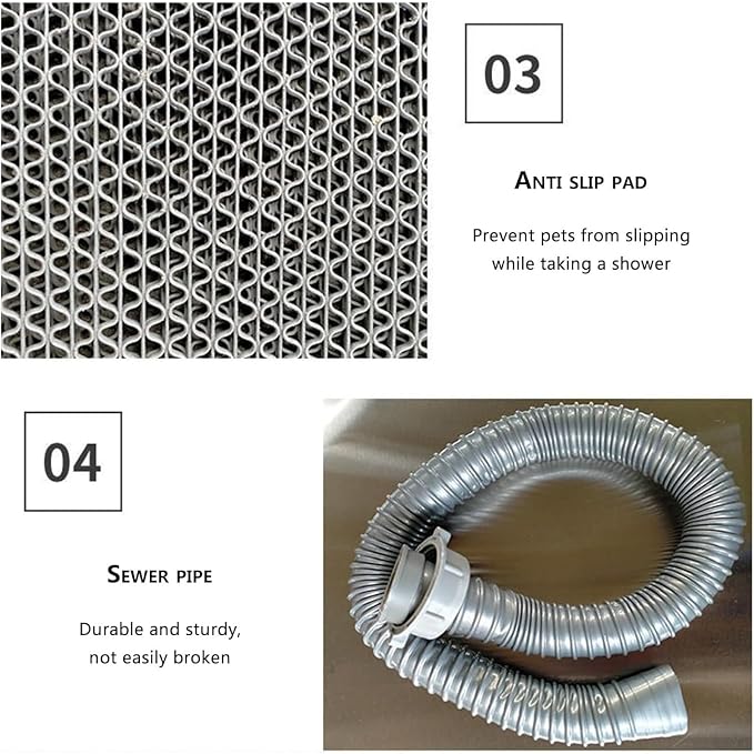 Pet Grooming Tub,Stainless Steel Bathing Station for Home Use,Professional Wash Sink for Dogs.Silver-100cm/39.4in
