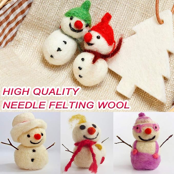 West Bay Needle Felting Kit 109 Pieces Set, Wool Roving 36 Colors with Complete Felt Tools and Storage Box Needle Felting Starter Kit for DIY Craft Animal Home Decoration Birthday Gift