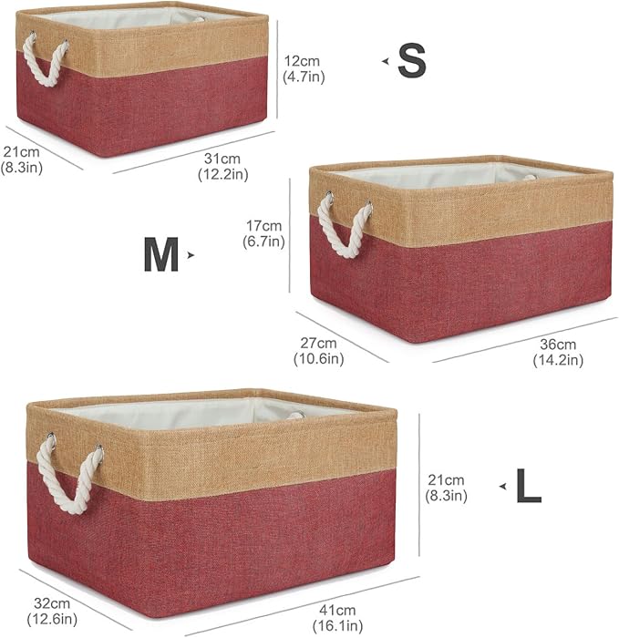 Personalized Dog Toy Storage Basket Bin Collapsible Customized Pet's Name Storage Box Organizer for for Dog Toys, Clothing, Apparel & Accessories (Burgundy, L)