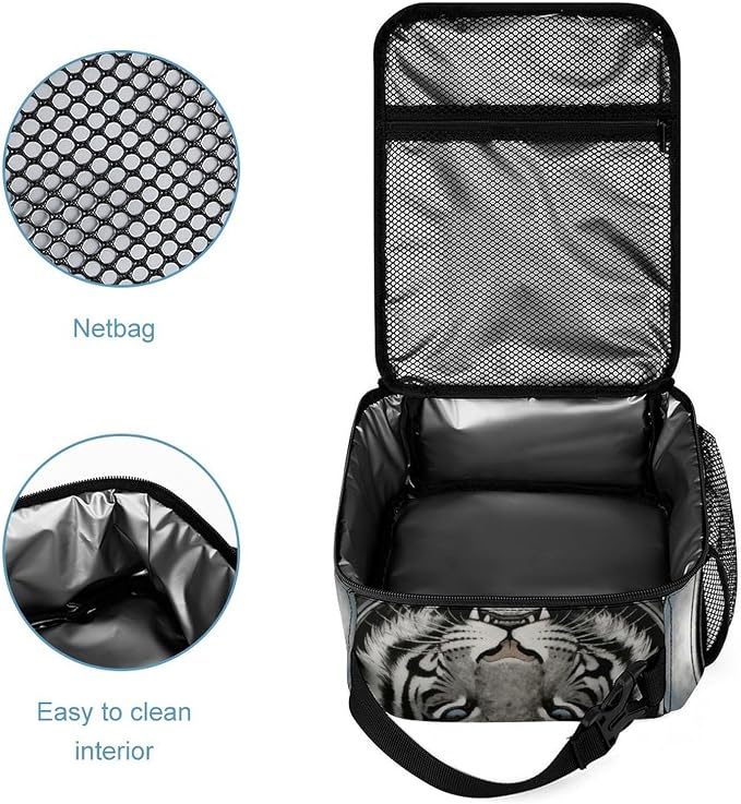 Colored Astro Pet Lunch Box Insulated Small Durable Handbag | Portable Organizer Lunch Bag Reusable Large Capacity Lunch Tote Bags with Mutiple Pockets for Work Office Travel Picnic