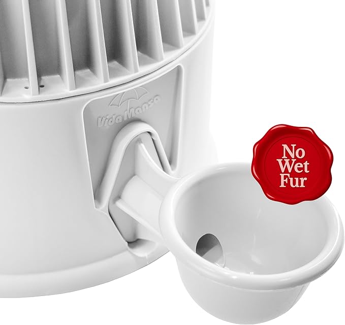 Pet Water Dispenser for Dogs and Cats, 67.6 oz – Gravity-Fed Water Bowl for Clean Drinking, Prevents Wet Fur, BPA-Free Polypropylene, Vida Mansa (Opaque White)
