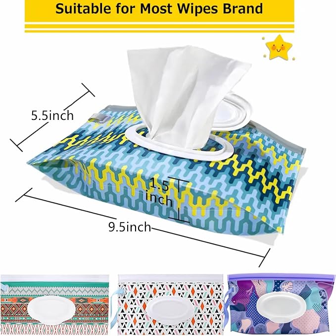 Wipes Dispenser with 2Pcs Portable Refillable Wipe Holder,Reusable Large Wipe Holder Box Flushable Wipes Case Bathroom Wipes Container for Pet Nursery Kitchen Office Counter (White-Orange) | Refillable Reusable Large Wet Wipe Holder, Flushable Wipes Ca...