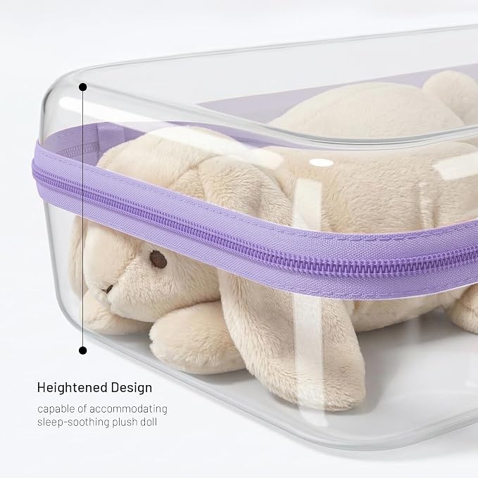 Clear Hard Shell Organizer Cases, 3 Pack with Handle | Durable PET shell with water-resistant, scratch-resistant surface for travel, toiletries, electronics and toys