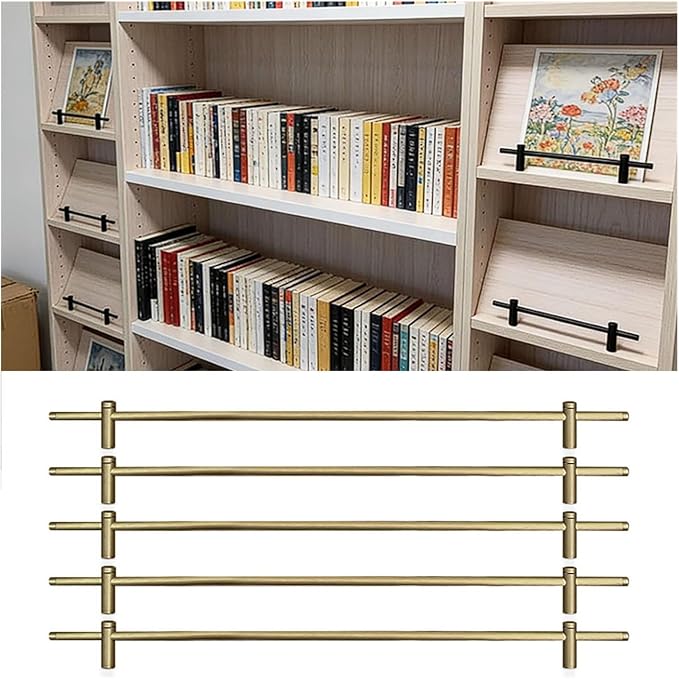 Boohelf Guard Rail Set - Adjustable Shelf Guard Bar, Easy Install Tipping Rail for Cabinets, Kitchen & Bathroom Organizer, Durable Round Rod for Home Decor