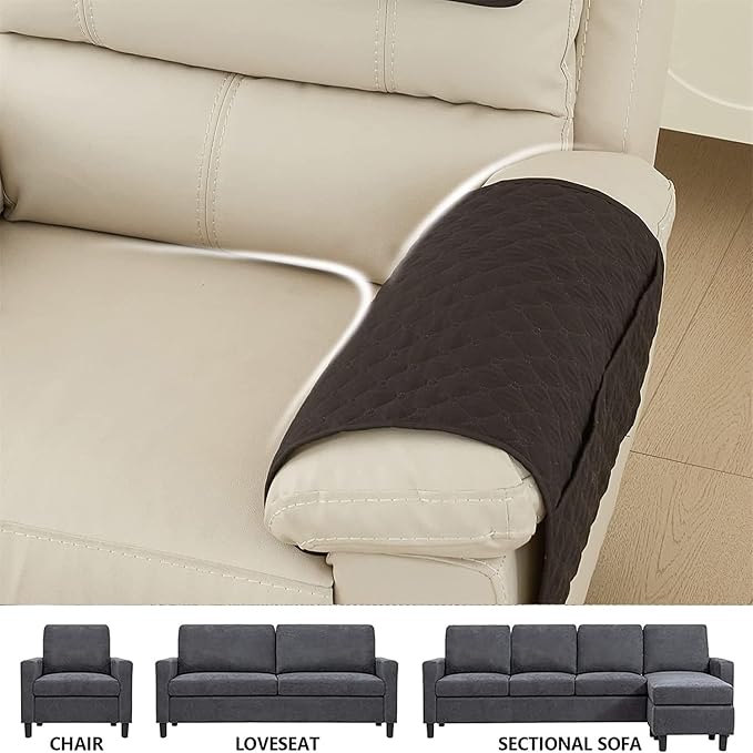 XMAYODS 3 Pcs Recliner Covers Sherpa Arm Covers for Recliner Chair with Storage Pockets Headrest Cover for Recliner Chair Armchair Slipcovers for Sofa Recliner Protector (Color : #8)
