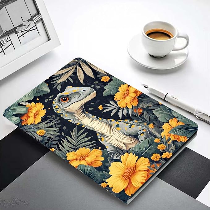 for Samsung Galaxy Tab A 10.1 Tablet Case 2016(SM-T580 T585 T587, Not for 2019 Model),Premium Leather Folio Stand Auto Wake/Sleep,Multiple Viewing Stand,Dinosaurs Tropical Leaves Flowers