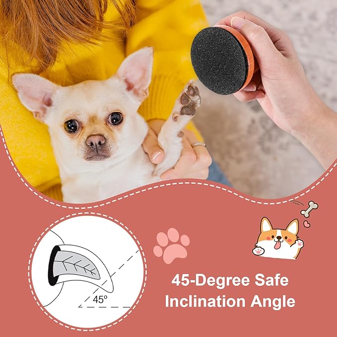 CIATBYYJ Dog Nail File with 6Pcs Replaceable Filing Disc, Dog Scratch Board for Safe and Easy Nail Care, Dogs Nails Scratch Board Ensures Smooth and Healthy Nails for Dogs and Cats