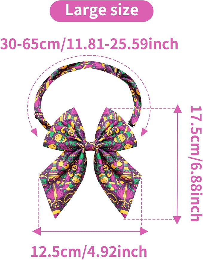PET SHOW 10 Pack Mardi Gras Sailor Dog Bowties for Large Dogs
