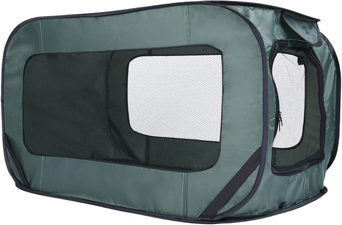 Foldable Dog Kennel for Medium Dogs 36-Inch, Portable Waterproof Dog Crate, Pop-Up Indoor/Outdoor Pet Cage & Car Seat Travel Bed, Green