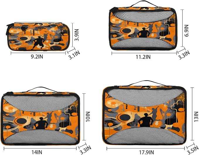 Sports Theme Packing Cubes for Travel, Luggage Packing Organizers, Sports Travel Accessories Large Toiletries Bag for Clothes Shoes Cosmetics Toiletries