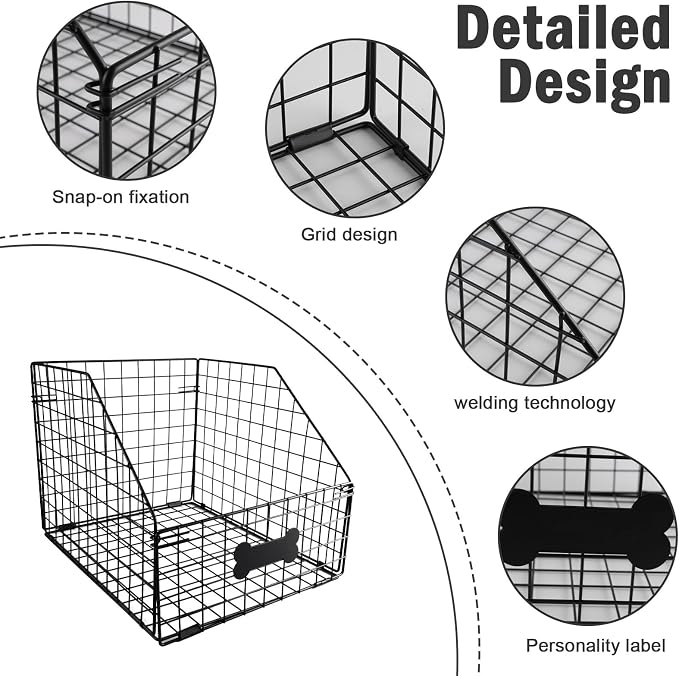 Dog Toy Basket,Large Dog Toy Box Metal,Pet Toy Storage Baskets,Storage Containers for Medium and Small Dog Organizers,Dog Toys Organizer Holder Boxes for Living Room,Outdoor Toy Bin,Pet Food Storage