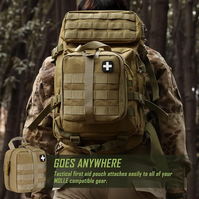LIVANS 1000D First Aid Bag Empty, Medical Ifak Pouch for Emergency & EMT | Molle Compatible, Rip-Away & Quick-Release Design, Versatile for Tactical, Camping, Hiking and Travel