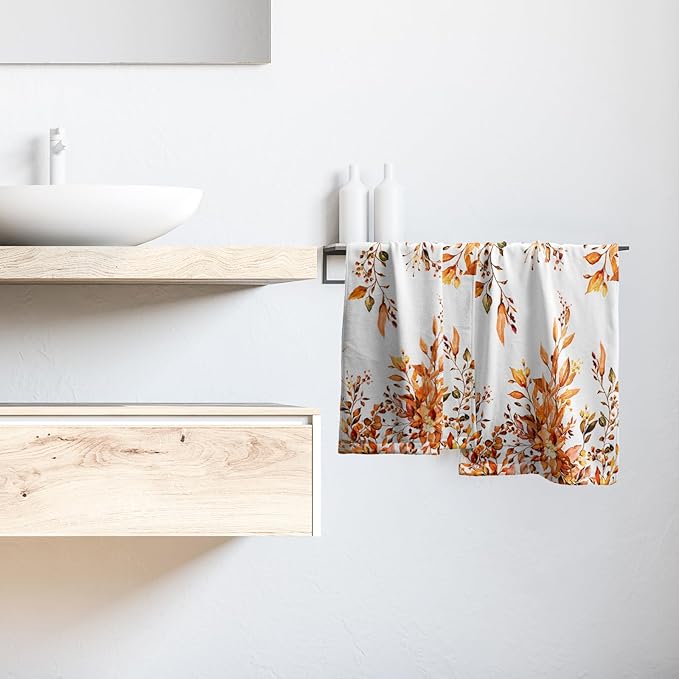 Giwawa Orange Eucalyptus Hand Towels Set of 2 Sage Leaves Soft Absorbent Small Bath Towel Kitchen Dish Guest Towel for Bathroom Hotel Gym Spa