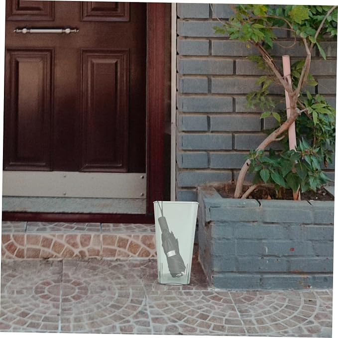 Round Umbrella Stand Rack Leak-Proof Indoor Outdoor Umbrella Holder Organizer Portable Plastic Storage Container for Entryway and Home Use