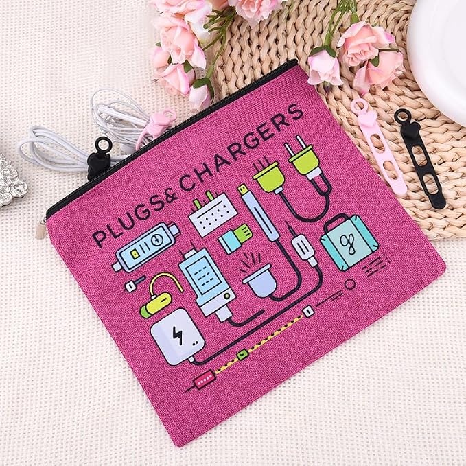 Sisadodo Charging Cable Organizer Travel Bag Toiletry Makeup Cosmetic Bags Medicine Med Toiletry Bag Pouch Diabetic Gifts Bags
