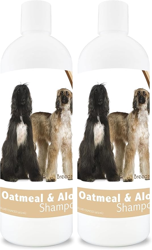 Healthy Breeds Afghan Hound Oatmeal Shampoo with Aloe 16 oz (Pack of 2)