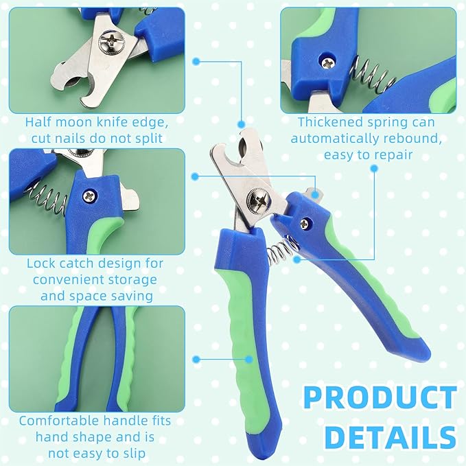 9 Pcs Small Dog Nail Clippers Bulk with Safety Guard to Avoid Over-Cutting Pet Nail Claw Grooming Pet Cutter Toenail Trimmer for Small Medium Dogs Nails Home Grooming(Classic)