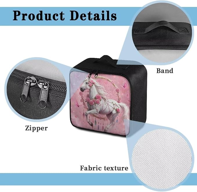 Rnyleeg Dreamcatcher Horse First Aid Kit for Women Pink Rose First Aid Travel Kit Empty Lightweight Medicine Pouch Organizer for Home Outdoor