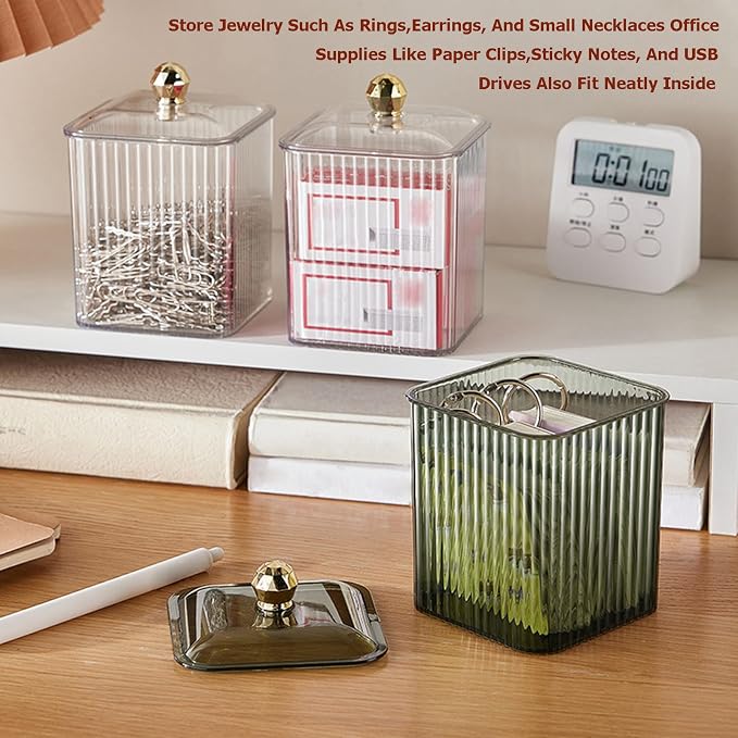 Makeup Product, Cotton Swab Storage Box 640ML, Transparent Color